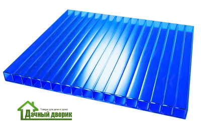 Сотовый поликарбонат 4мм синий (2,1*6м) недорого в Хабаровске