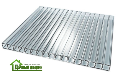 Сотовый поликарбонат 4мм прозрачный (2,1*6м) 700г/м.кв недорого в Хабаровске