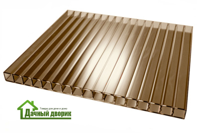 Сотовый поликарбонат 4мм бронза (2,1*3м) недорого в Хабаровске