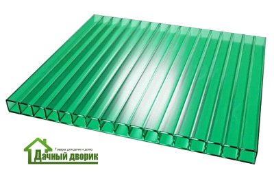 Сотовый поликарбонат 4мм зеленый (2,1*6м) недорого в Хабаровске